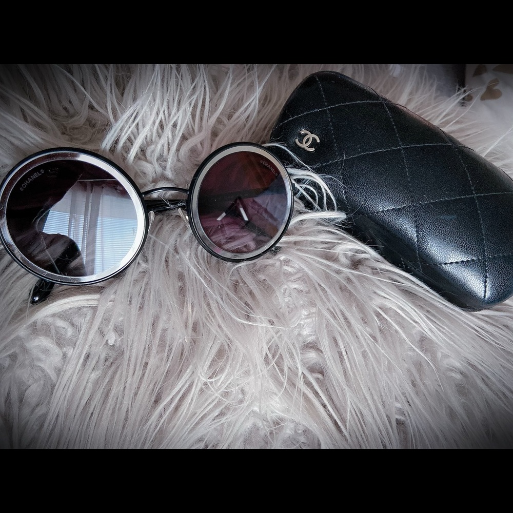 Chanel Silver Round Sunnies STY#4226